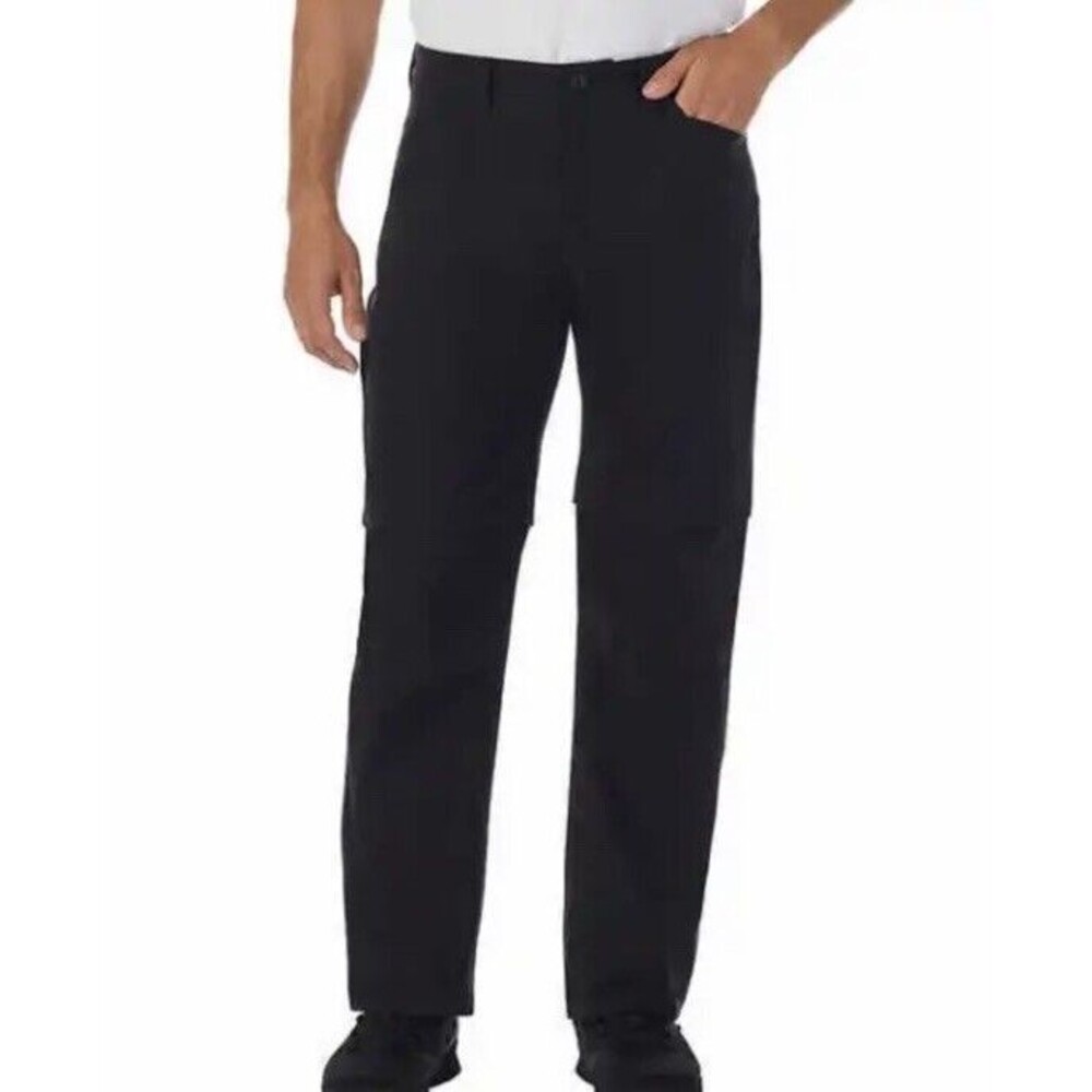 Eddie Bauer Men’s Convertible Tech Pants UPF 50+ Pockets Black Sz 36x32
